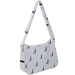 Black And White Cricket Sport Motif Print Pattern Zip Up Shoulder Bag by dflcprintsclothing