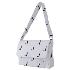 Black And White Cricket Sport Motif Print Pattern Full Print Messenger Bag (m) by dflcprintsclothing