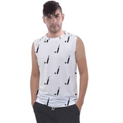 Black And White Cricket Sport Motif Print Pattern Men s Regular Tank Top