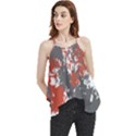 Pewter & Mandarin Red Flowy Camisole Tank Top View1