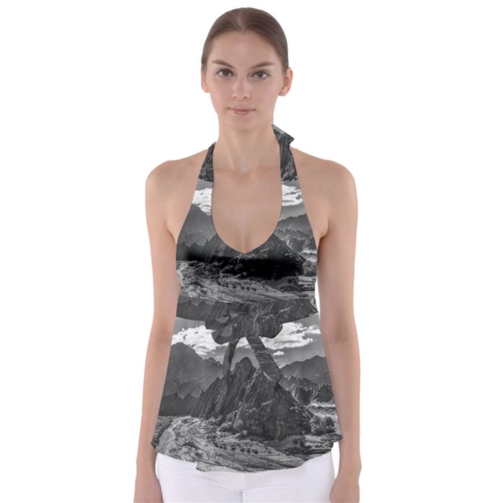 Andean Landscape At Brava Lagoon Reserve, La Rioja, Argentina Babydoll Tankini Top