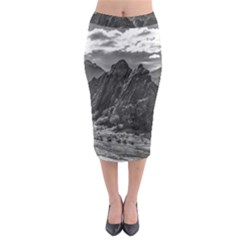 Andean Landscape At Brava Lagoon Reserve, La Rioja, Argentina Midi Pencil Skirt by dflcprintsclothing