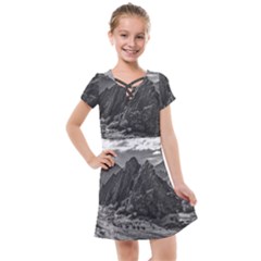 Andean Landscape At Brava Lagoon Reserve, La Rioja, Argentina Kids  Cross Web Dress by dflcprintsclothing