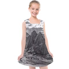 Andean Landscape At Brava Lagoon Reserve, La Rioja, Argentina Kids  Cross Back Dress by dflcprintsclothing