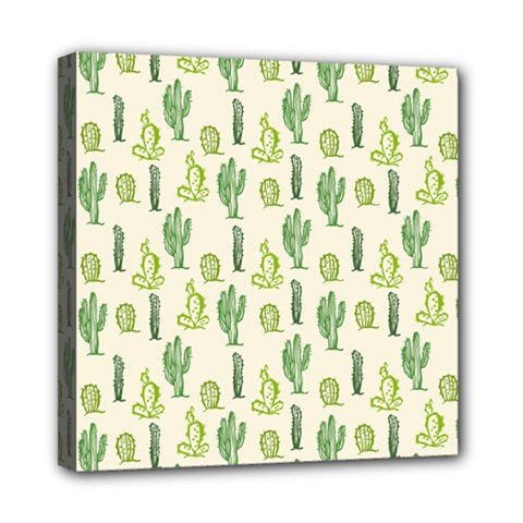 Cactus Pattern Mini Canvas 8  X 8  (stretched) by goljakoff