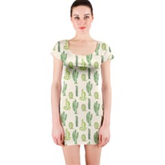 Cactus Pattern Short Sleeve Bodycon Dress by goljakoff