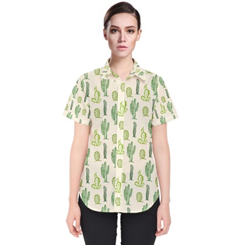 Cactus Pattern Women s Short Sleeve Shirt by goljakoff