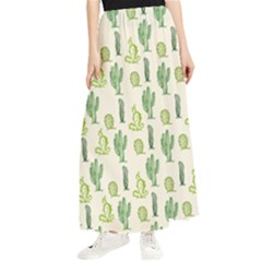 Cactus Pattern Maxi Chiffon Skirt