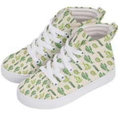 Cactus Pattern Kids  Hi-top Skate Sneakers by goljakoff