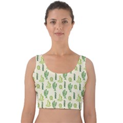 Cactus Pattern Velvet Crop Top by goljakoff