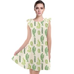 Cactus Pattern Tie Up Tunic Dress by goljakoff