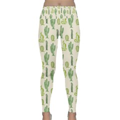 Cactus Pattern Lightweight Velour Classic Yoga Leggings by goljakoff