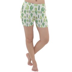 Cactus Pattern Lightweight Velour Yoga Shorts by goljakoff