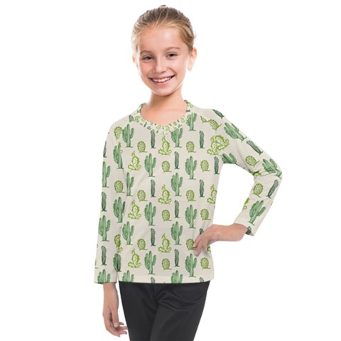 Cactus Pattern Kids  Long Mesh Tee by goljakoff