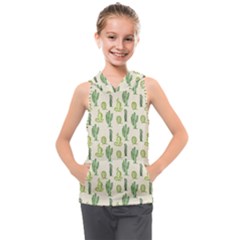 Cactus Pattern Kids  Sleeveless Hoodie by goljakoff