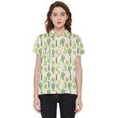 Cactus Pattern Short Sleeve Pocket Shirt by goljakoff