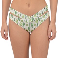 Cactus Pattern Double Strap Halter Bikini Bottom by goljakoff