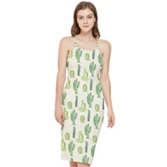 Cactus Pattern Bodycon Cross Back Summer Dress