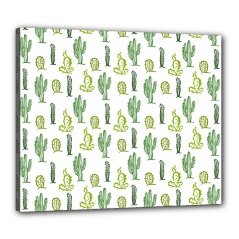 Cactus Pattern Canvas 24  X 20  (stretched) by goljakoff