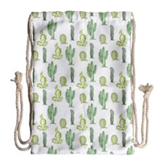 Cactus Pattern Drawstring Bag (large) by goljakoff