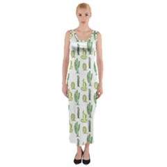 Cactus Pattern Fitted Maxi Dress by goljakoff