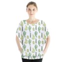 Cactus pattern Batwing Chiffon Blouse View1