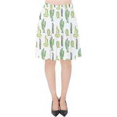 Cactus Pattern Velvet High Waist Skirt by goljakoff