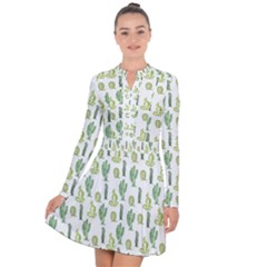 Cactus Pattern Long Sleeve Panel Dress by goljakoff