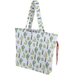 Cactus Pattern Drawstring Tote Bag by goljakoff