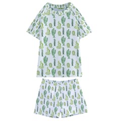 Cactus Pattern Kids  Swim Tee And Shorts Set by goljakoff