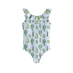 Cactus Pattern Kids  Frill Swimsuit by goljakoff