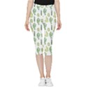 Cactus pattern Inside Out Lightweight Velour Capri Leggings  View3