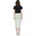 Cactus pattern Inside Out Lightweight Velour Capri Leggings  View4