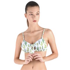 Cactus Pattern Tie Up Cut Bikini Top by goljakoff