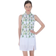 Cactus Pattern Women s Sleeveless Polo Tee by goljakoff