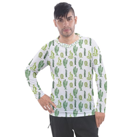 Cactus Pattern Men s Pique Long Sleeve Tee by goljakoff