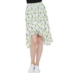 Cactus Pattern Frill Hi Low Chiffon Skirt