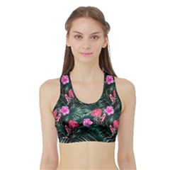 Pink Flamingo Sports Bra With Border by goljakoff