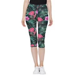 Pink Flamingo Inside Out Lightweight Velour Capri Leggings  by goljakoff