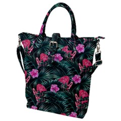 Pink Flamingo Buckle Top Tote Bag by goljakoff