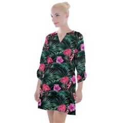 Pink Flamingo Open Neck Shift Dress