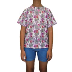 Geometric Flowers Kids  Short Sleeve Swimwear by goljakoff