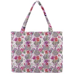 Geometric Flowers Mini Tote Bag by goljakoff