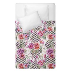 Geometric Flowers Duvet Cover Double Side (single Size) by goljakoff