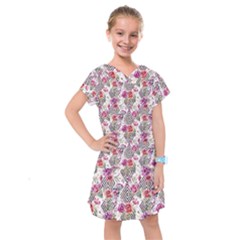 Geometric Flowers Kids  Drop Waist Dress by goljakoff