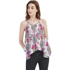 Geometric Flowers Flowy Camisole Tank Top