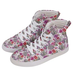 Geometric Flowers Men s Hi-top Skate Sneakers by goljakoff