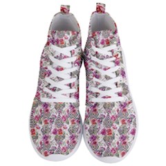 Geometric Flowers Men s Lightweight High Top Sneakers by goljakoff