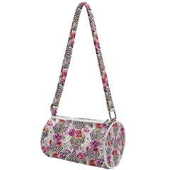 Geometric Flowers Mini Cylinder Bag