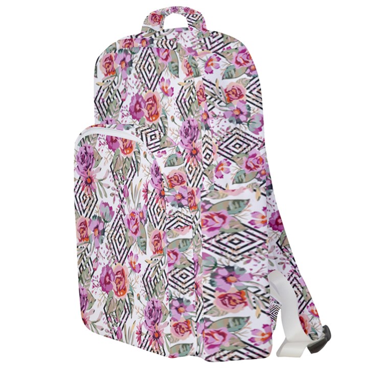 Geometric flowers Double Compartment Backpack